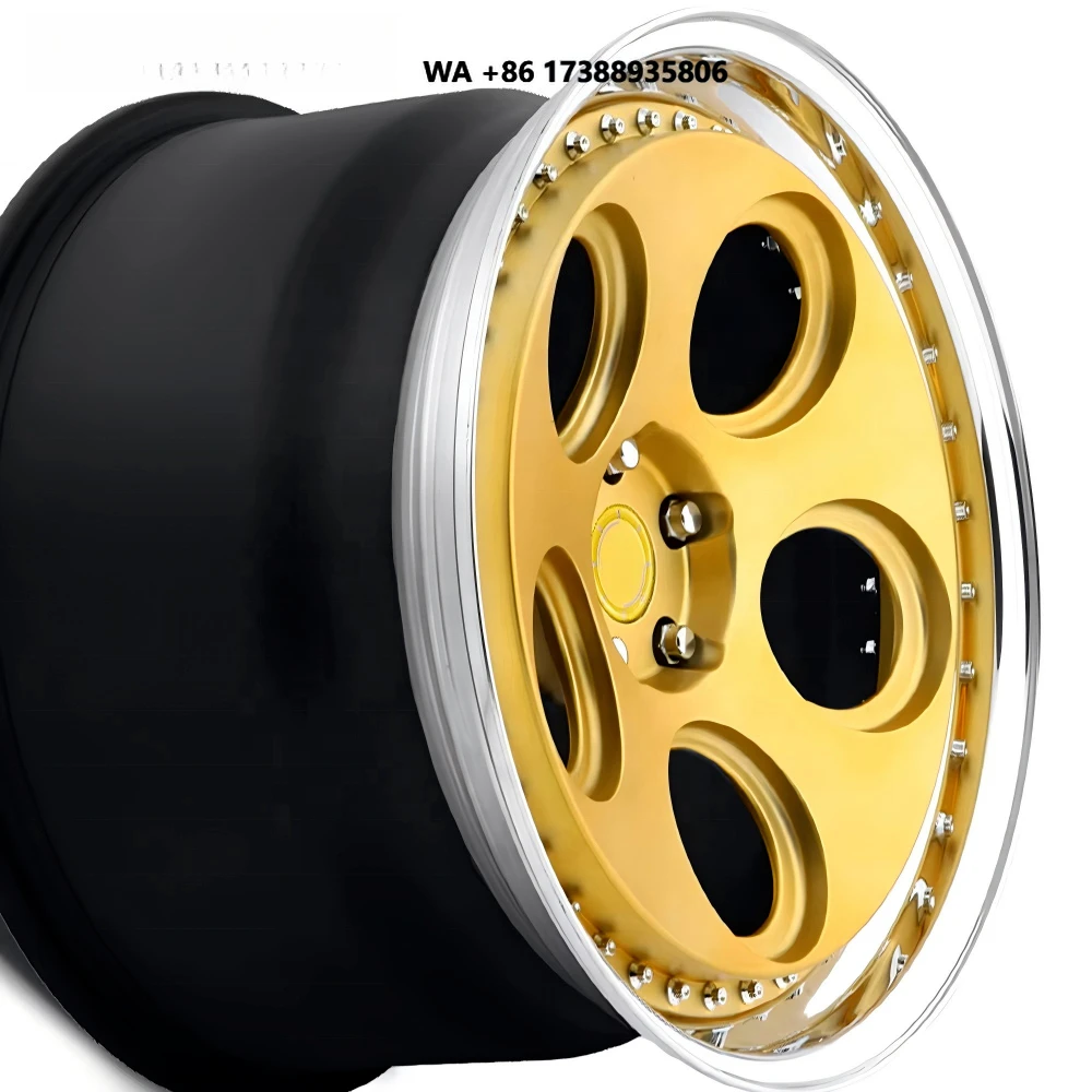 LEATOUR 2-pieces Customized Forging Wheel Hubs Gold Black Deep Dish Lip Wheels Rims 22/23 Inches Vintage Wheel Gold Rims
