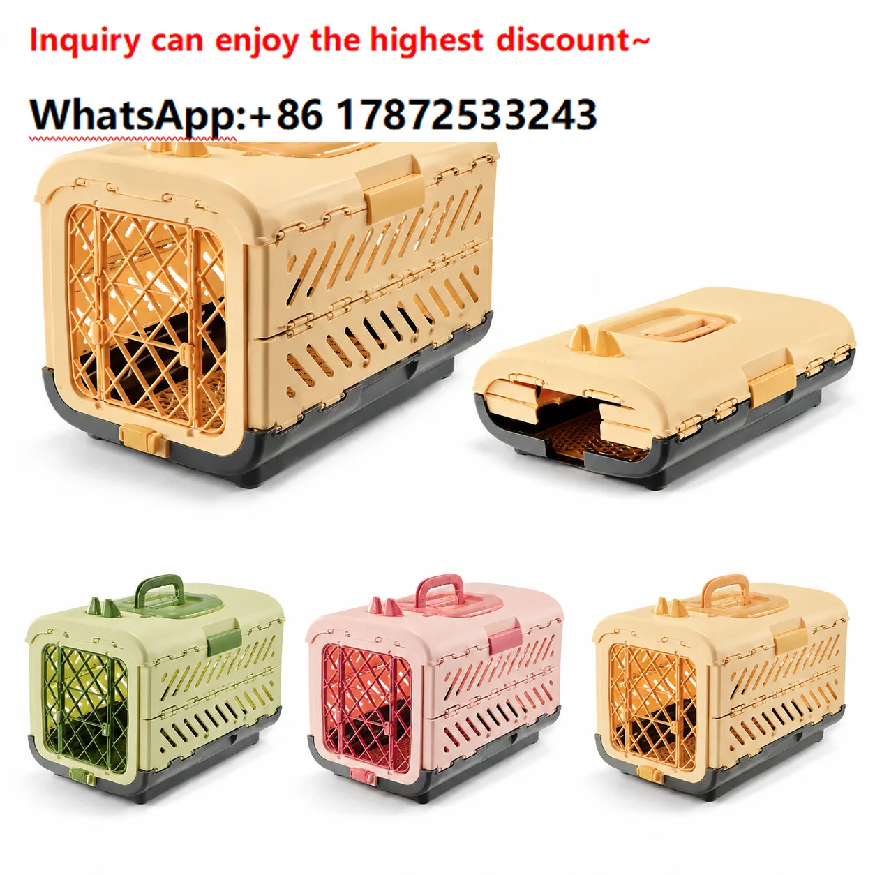 Pet Boarding Travel Aircase Foldable Pet Car Check in Box Large Capacity Portable Dog Check in Box