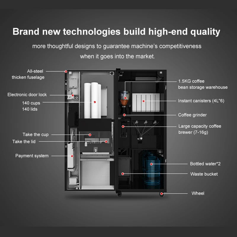 Coffee Vending Machine With Card Payment Quick Espresso Coffee Machine For Restaurant, Home, Office