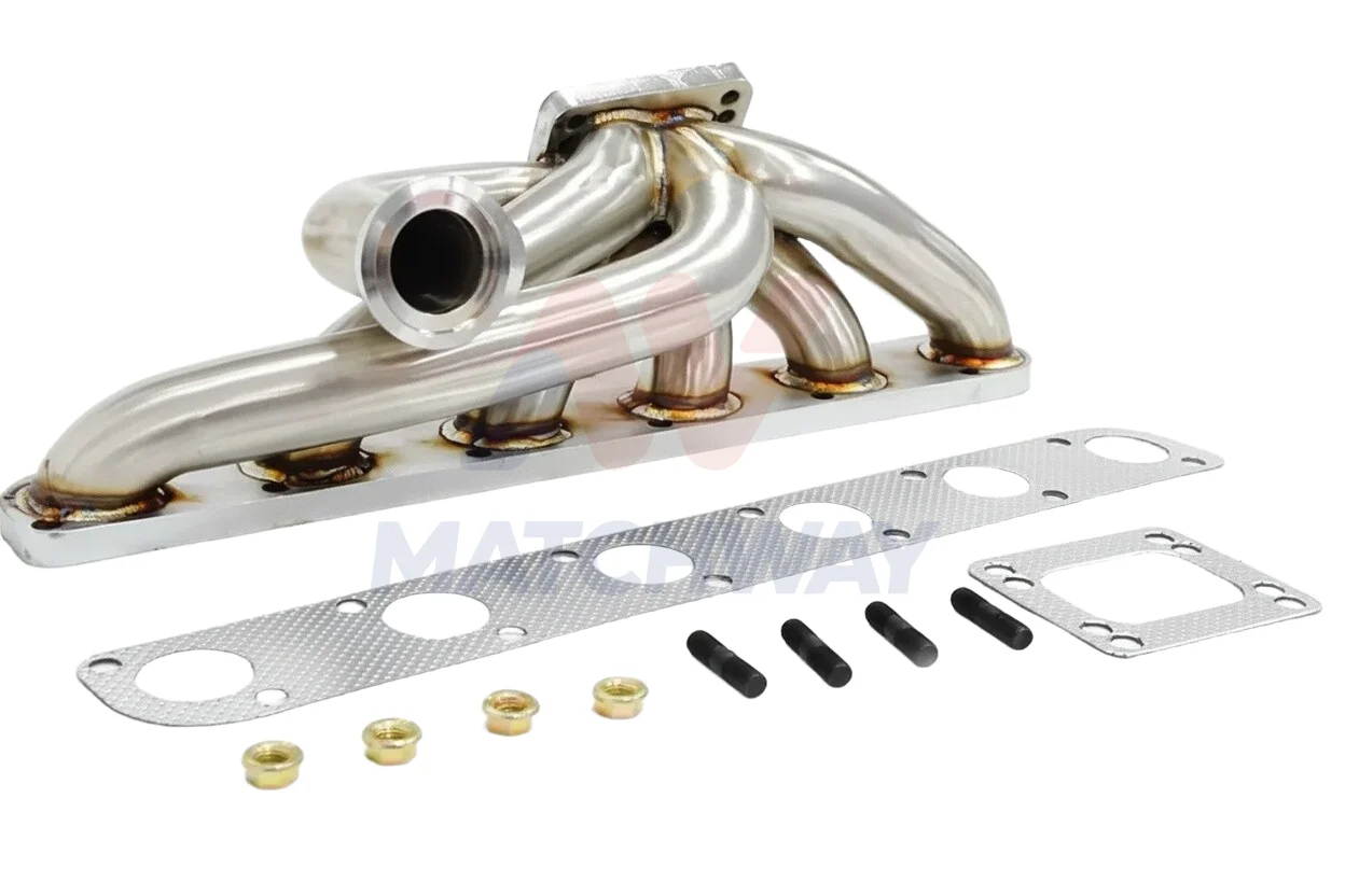 New Racing 3MM Thickness OD 42mm Brushed T3/T4 Top Mount Turbo Manifold 304 Stainless Steel TIG Welded 3-Year Warranty for