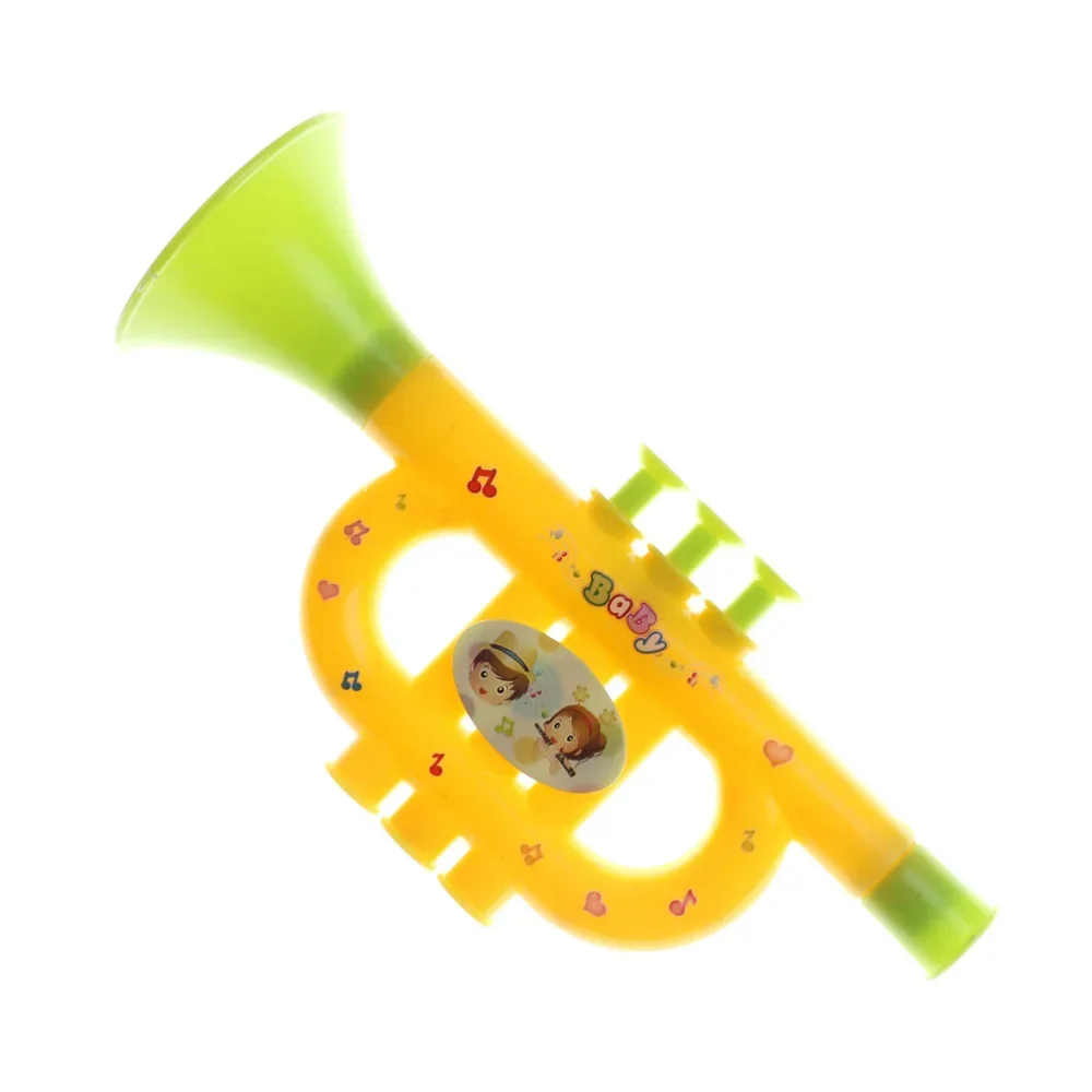 1PC Musical Trumpet Toys Colorful Baby Music Toys Cartoon Plastic Playing Instruments for Kids Early Education Random Color