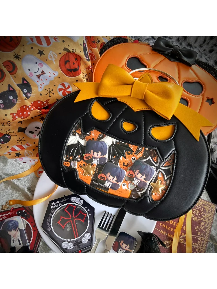 Original Design: Pumpkin Women's Bag In Stock For Halloween Available On Both Sides Hand-held Single Shoulder Crossbody