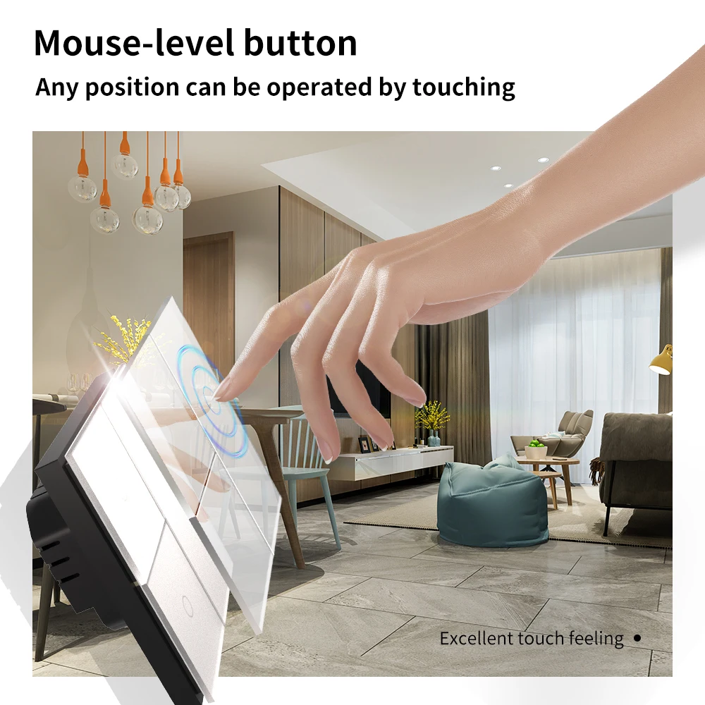 Zemismart Tuya Zigbee Smart Switch EU Anti-fingerprint Tempered Push Button Interruptor Homekit Alexa Google Home Control