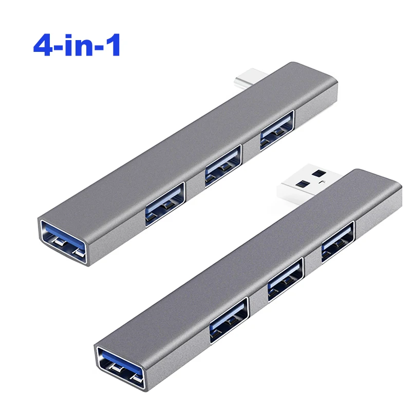 샤오미 레노버 맥북 프로 13 에어 프로 컴퓨터 액세서리, 4 인 1 USB 허브 3.0, USB C 타입 3.1 허브, USB 분배기 어댑터 OTG