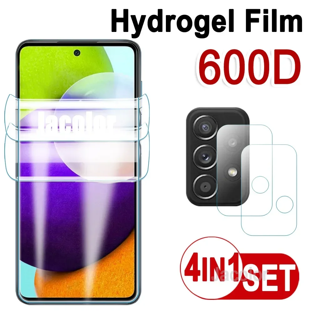 4IN1 Screen Protector Hydrogel Film For Samsung Galaxy A52 A42 A02S A52S A12 A32 A22 4G 5G A 52 32 12 Camera Lens Glass 600D Gel