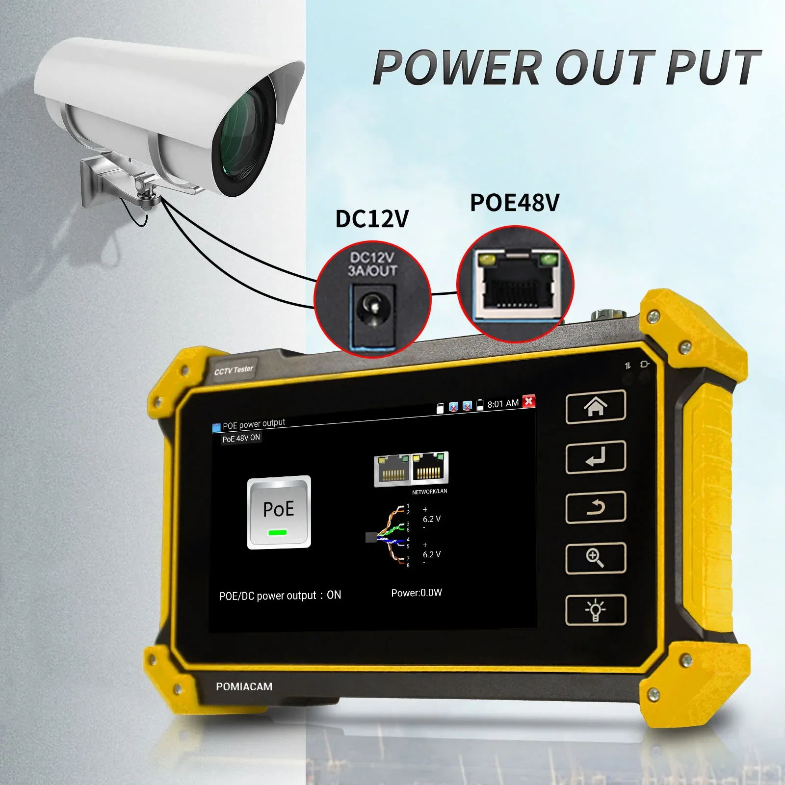 Professional Tester IPC-52RC plus CCTV Tester 5inch 6 In 1 Full 8MP IP CVI TVI AHD SDI Analog with Cable Tracer 4k HDMI Input