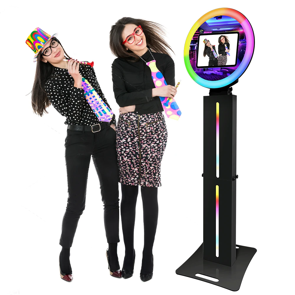 

Photobooth Machine for Surface Pro 12.3'' Black iPad Photo Booth for iPad 9.7'' -13'' Photobooth Professionnel with RGB Light