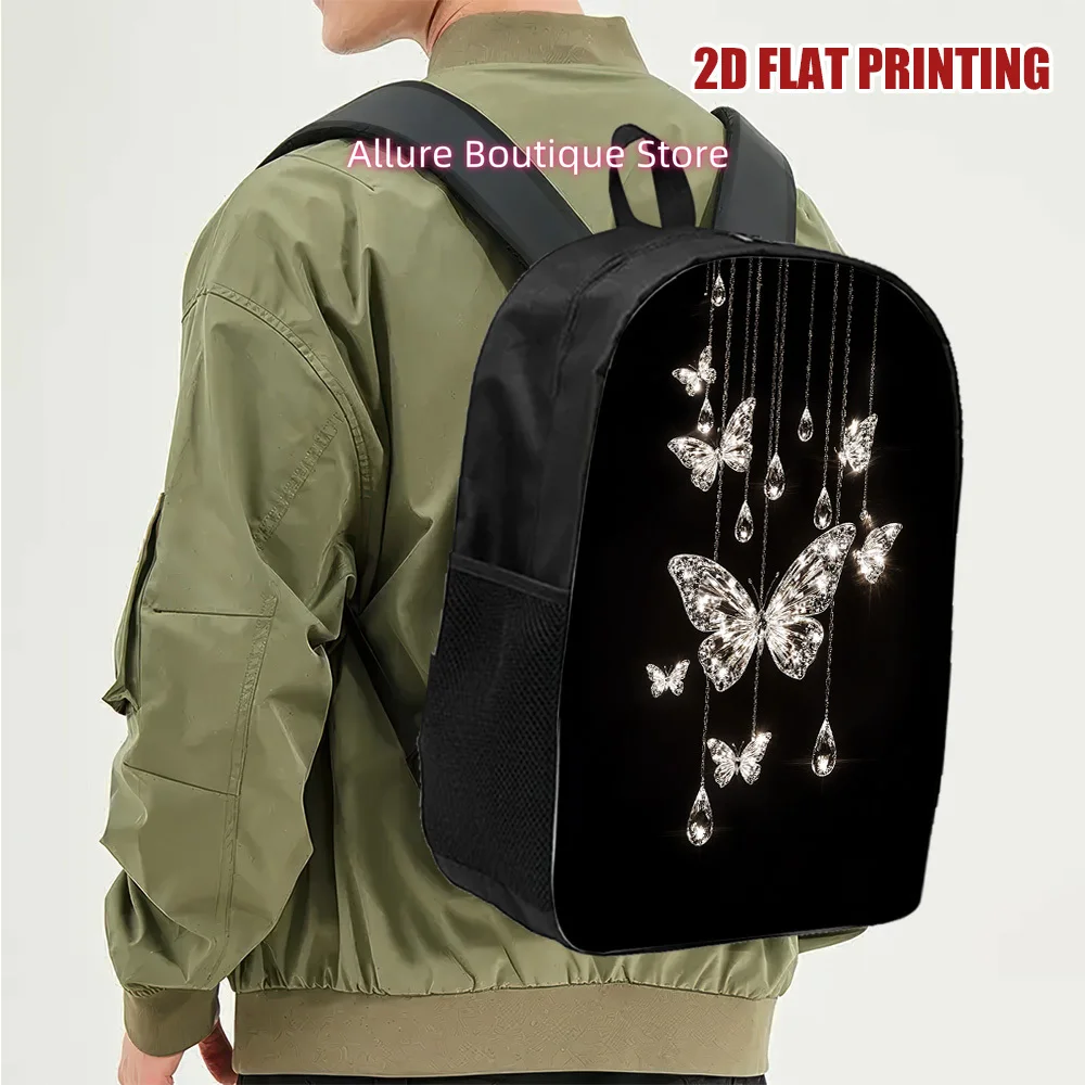 1pc Butterfly Crystal Decoration Backpack, Stylish And Practical, Perfect for Students, Professionals, And Travelers, for Teenag