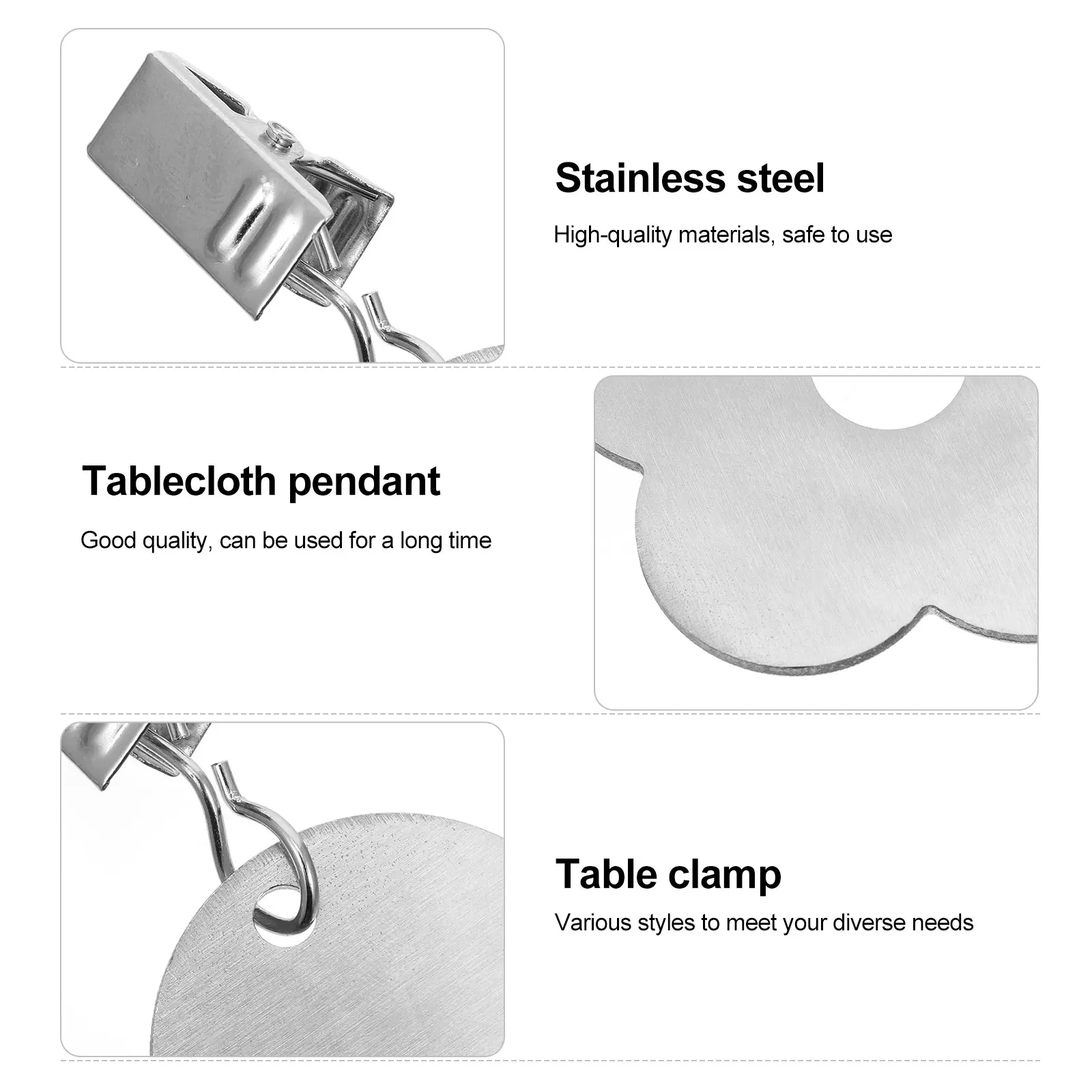 

4pcs Windproof Cover Clips Table Weights Hangers Tablecloth Pendant For Home Wedding Party Picnic Decor Stainless Steel Table
