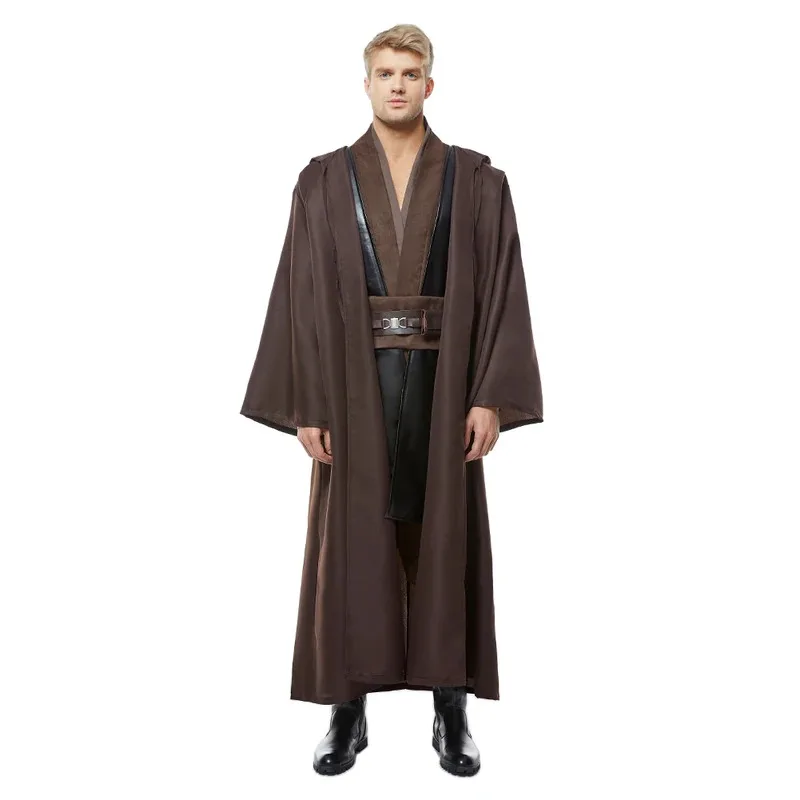 ♥ 2025 New Halloween Jedi Anakin Skywalker Cosplay Costume Brown Leather Uniform Cloak For Men Male Adult Fantasia Carniv ★☆ly99