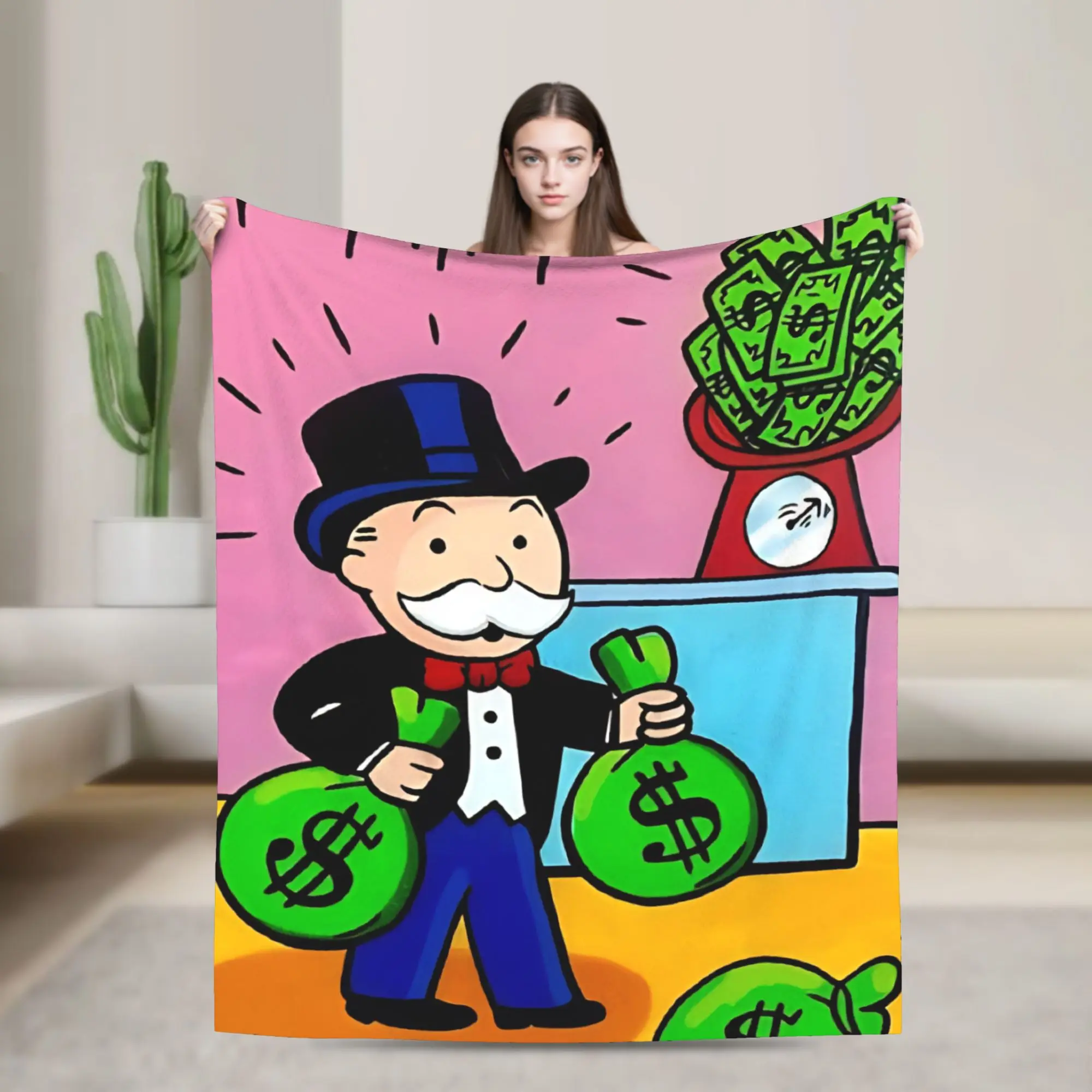 Coperta monopolicata per ragazzo ricco, dimensioni multiple, coperte super morbide e calde per divano, divano e letto