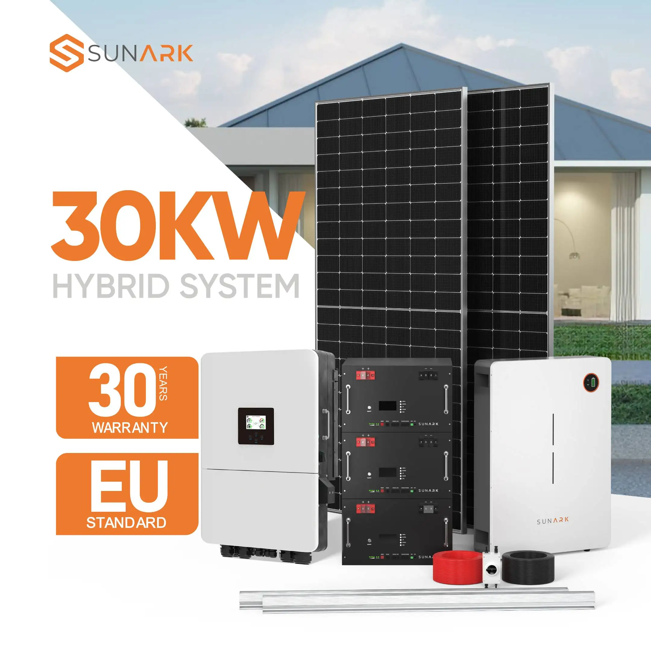 Complete Photovoltaic System Solar Kits 10 20 30 Roof Mounting Hybrid Solar Energy Storage System For Home