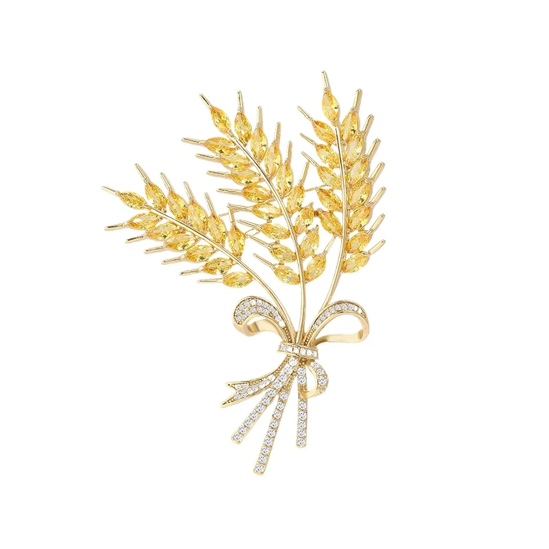 

Real gold electroplating harvest wheat ear brooch women's coat coat corsage suit pin