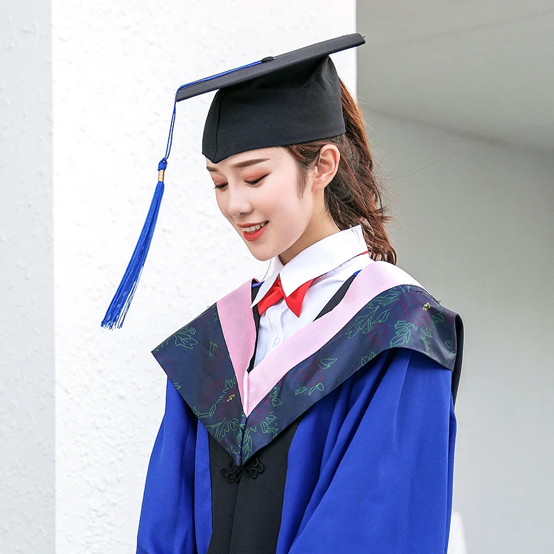 University Graduates Uniform Cosplay Student Japanese School JK Graduation Gown Cap for Academic Seifuku Dress Bachelor Robe Hat