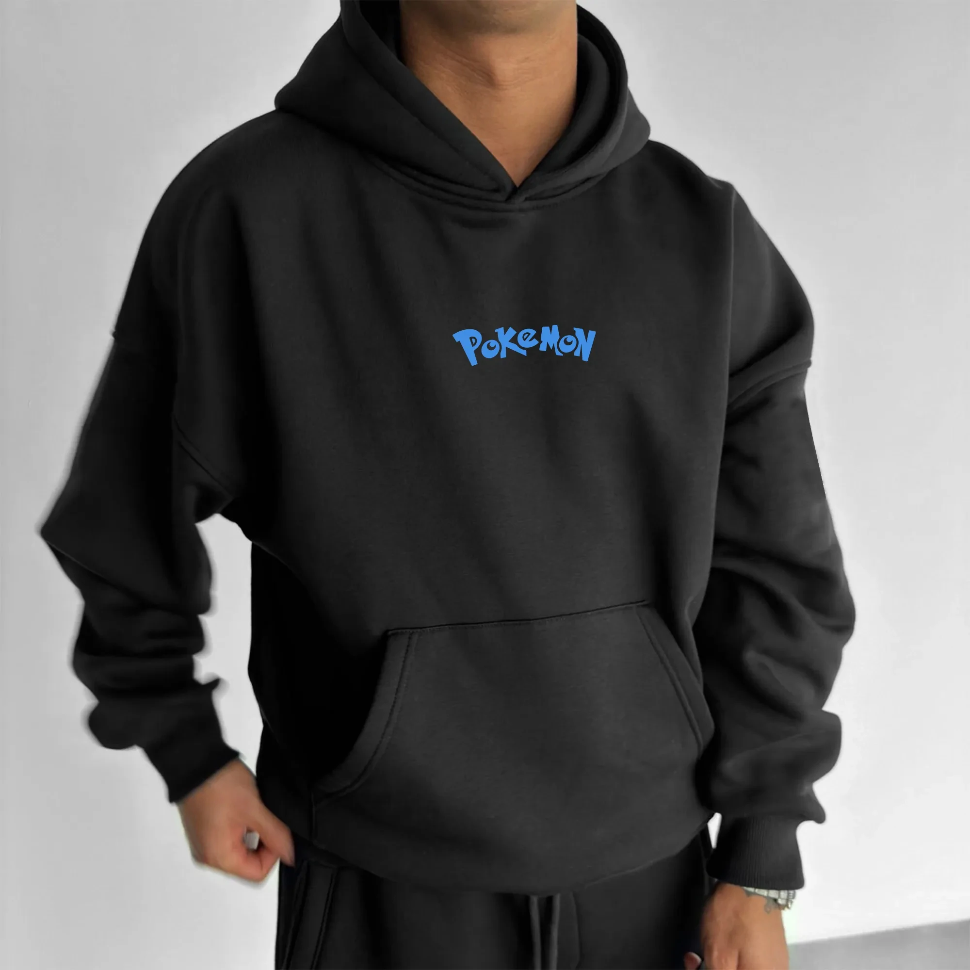 Pokemon Pikachu 3D Loose Shoulder Hoodie Men and Women with The Same Style Children's Animation Top Trend Personality Coat