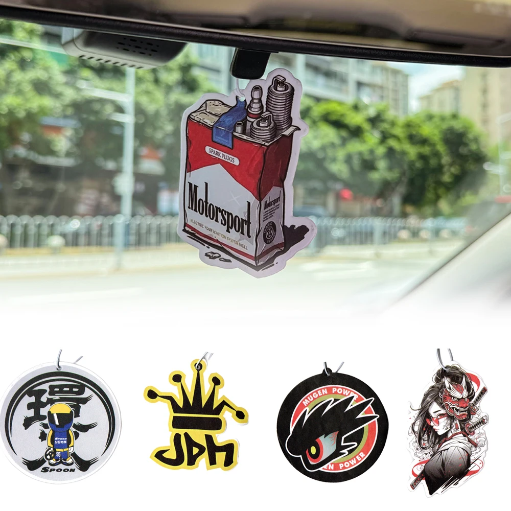 JDM Culture Car Air Freshener Rearview Mirror Perfume Pendant Interior Accessories Auto Mirror Fragrance Pendant Anime Decor