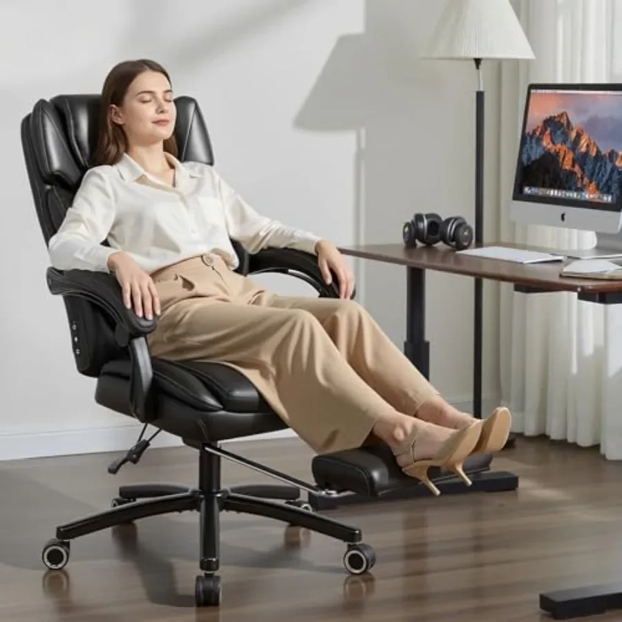 500lbs Capacity 3D Kneading Massage Office Chair with Footrest Ergonomic Reclining Gaming Computer Chair for Big and Tall Users
