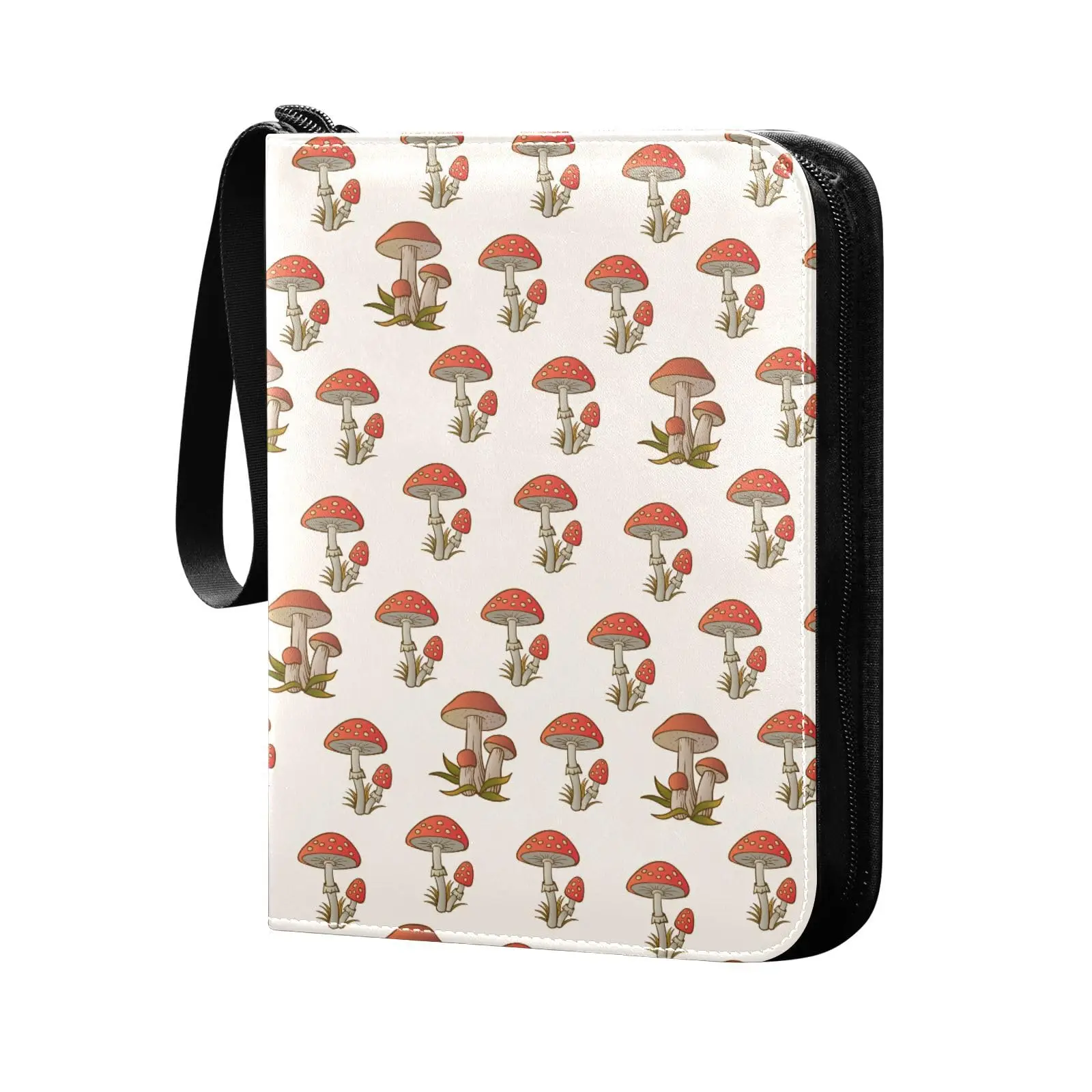 Mushroom Trading Card Binder 4 Pocket Card Binder 400 Double Sided Pocket Album Sport Game Cards Unique Card Collection Storage