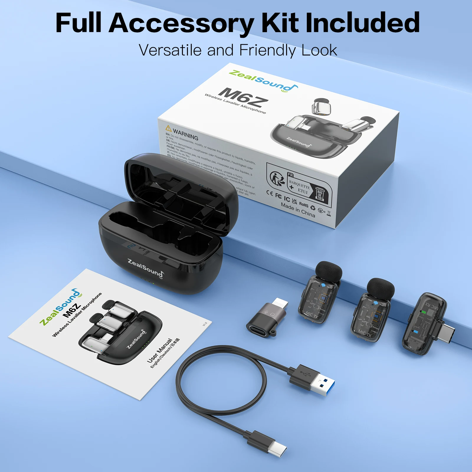 ZealSound Wireless Microphone for Vlogging and Live Streaming 6