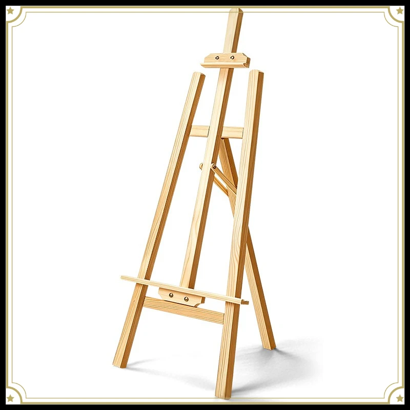 Easel Art Students Special Sketch Drawing Board Bracket Display Stand Foldable Solid Wood Color Wood Advertising Display Stand