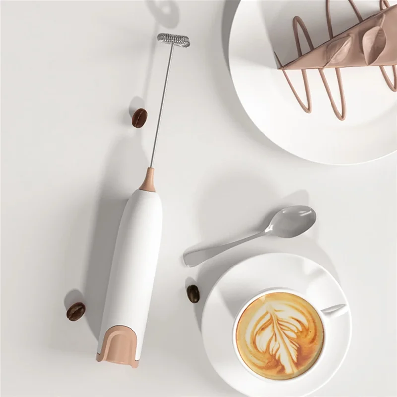 Electric Milk Frother Kitchen Foamer Whisk Mixer Stirrer Coffee Cappuccino Whisk Frothy Blend Egg Beater Black