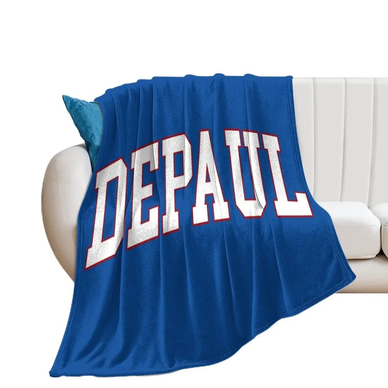 depaul - varisty font curved Throw Blanket Winter beds Designers Nap Blankets