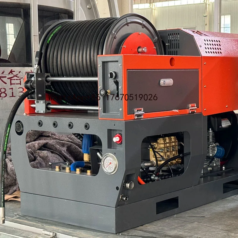 High Pressure Washer Sewer Cleaning 37hp Engine Sewer Jetter 180bar 65lpm Remote Control High Pressure Sewer Jet