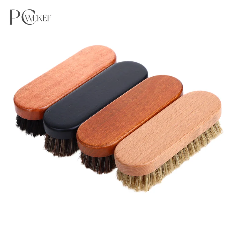 1PC Handle Dashboard Details Polishing And Cleaning Brush Horse Hair Wood Brush Leather Shoe Care And Cleaning Shoe Brush