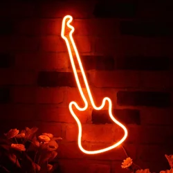 Guitar Decoration Flex Silicone LED Neon Sign Music Room Sign Wall Decor USB Night Light Lamp Brithday Gift