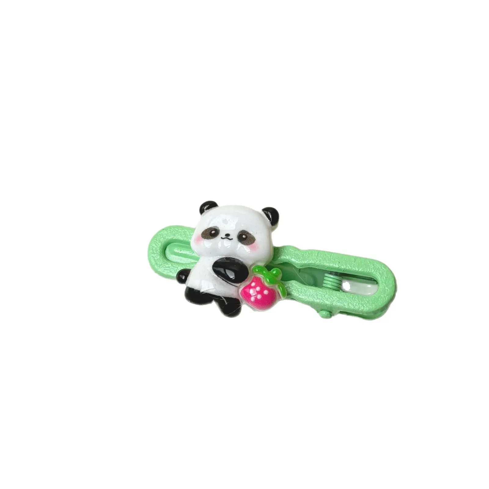 Pinza para el pelo para niños de 1 pieza, adorable tema de Panda, Clip LATERAL listo para viajar para cabello fino, bonito uso diario