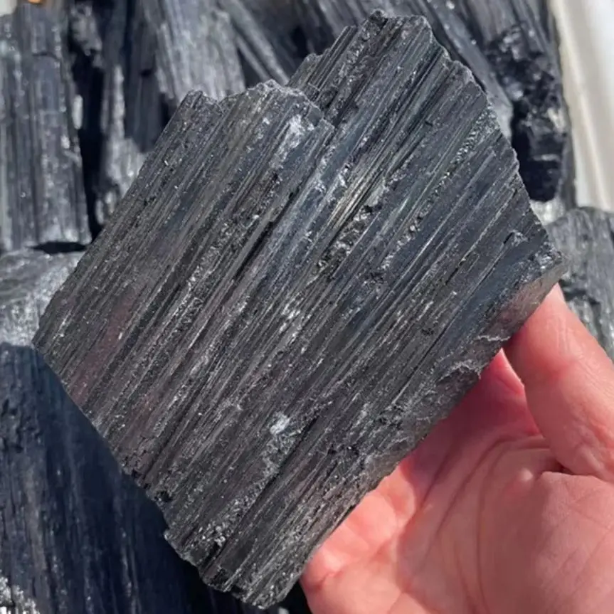 big size high quality natural black tourmaline stone raw used for healing & astrology good and precious stone for home decor