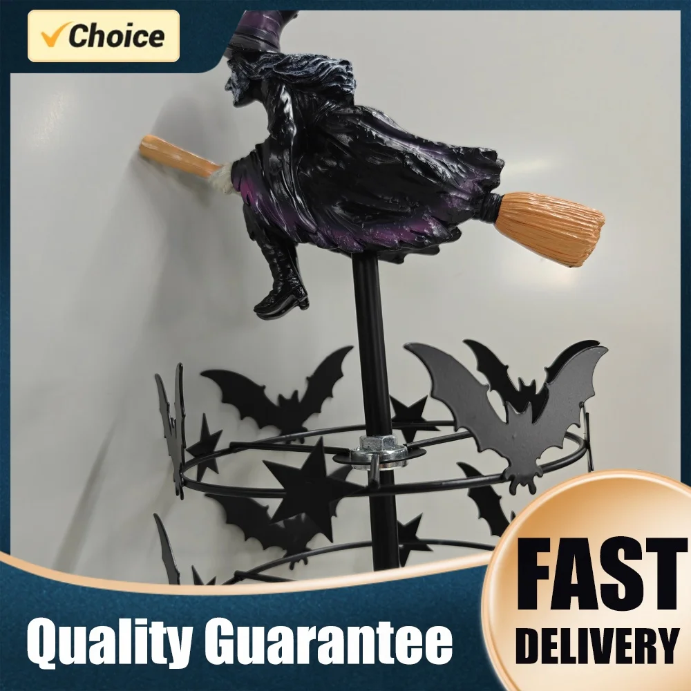 Outdoor Witch Garden Stake Weather Resist Metal Halloween Yard Art Stake for Garden Patio Pathway Fall Decorations