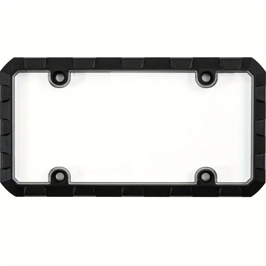 مجموعة إطارات لوحة ترخيص سوداء وواضحة للخدمة الشاقة، مع إطارات نهائية باللون الأسود غير اللامع، سهلة التركيب ومتينة.