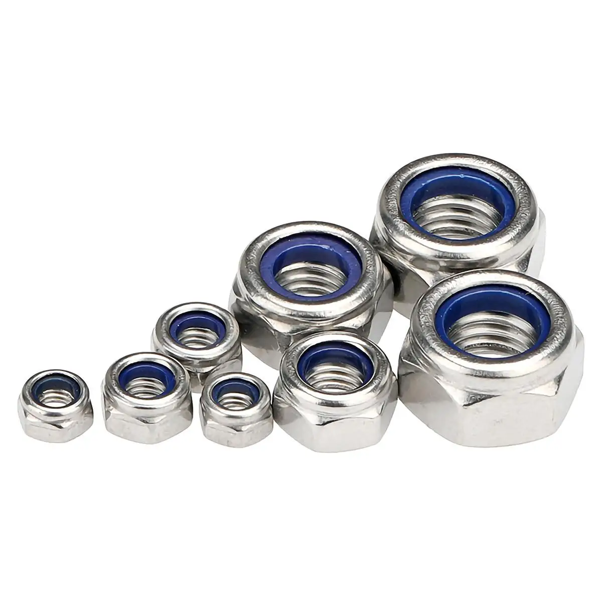 304 Hex Nylon Insert Lock Nut Self-locking Nylock Locknut M2-M16