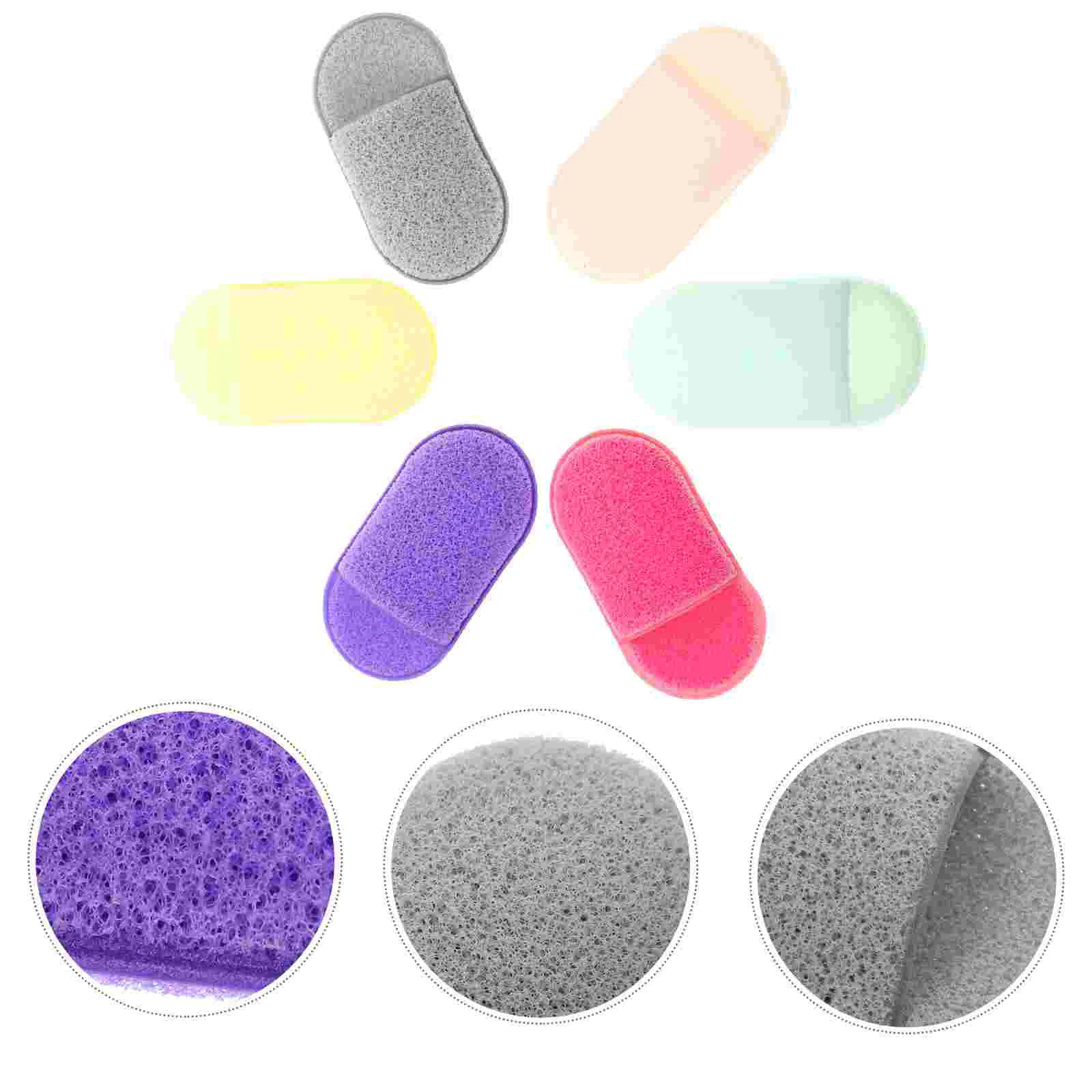 6 Pcs Hand Plug-in Facial Cleaning Puff Prime Sponge Material Washing Sponges The Face Cleansing Skin Tools Puffs