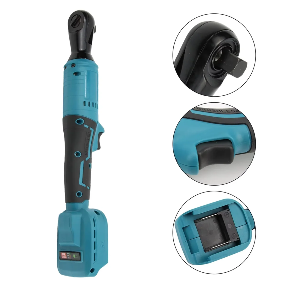 Cliquet Électrique à Angle Droit pour Batterie Makita 18V, Outils Manuels, 130nm, 1/2 Pouces, 800r/min