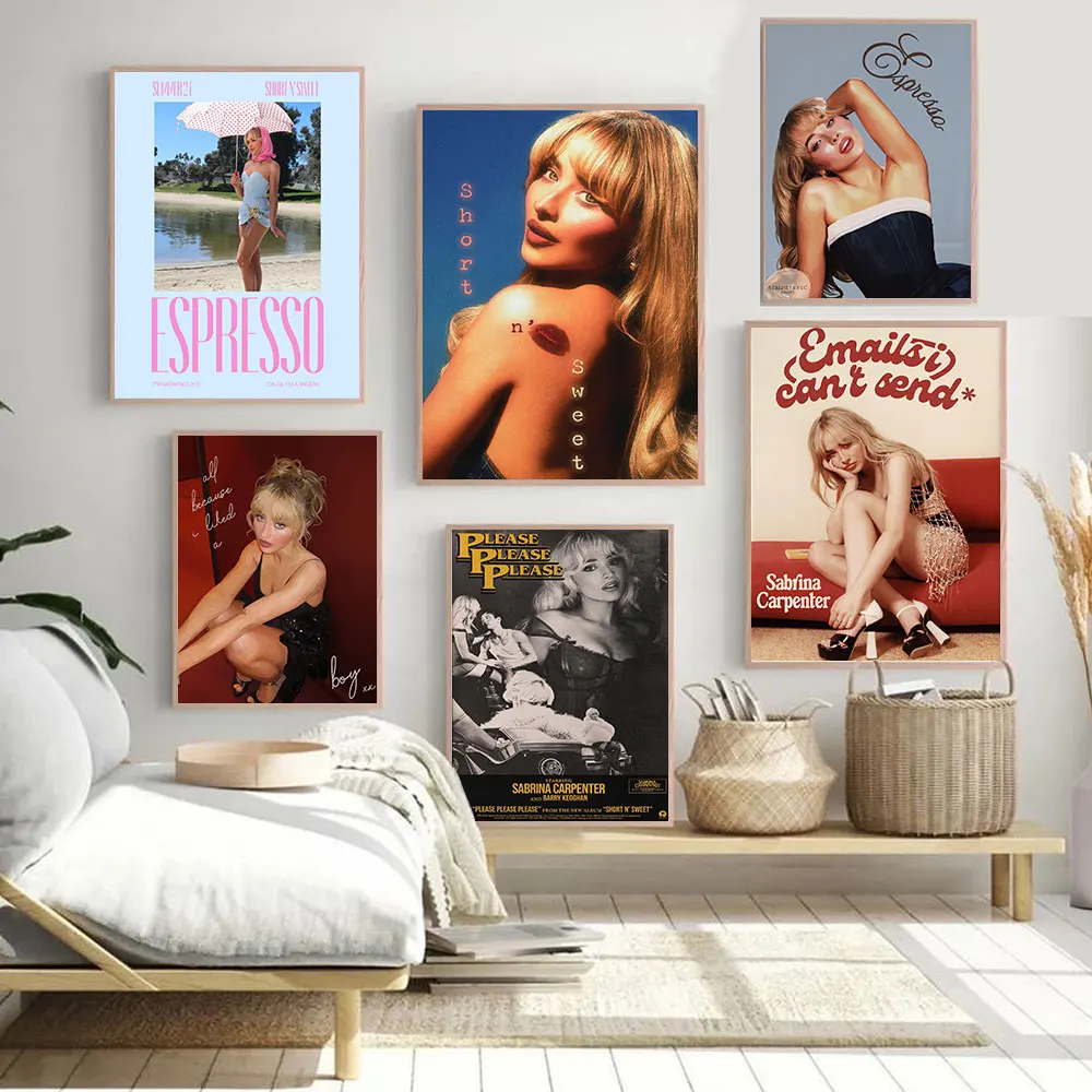 1pc Sabrina Carpenter Poster Canvas Prints Home Office Wall Bedroom Living Room Kitchen Decoration Painting