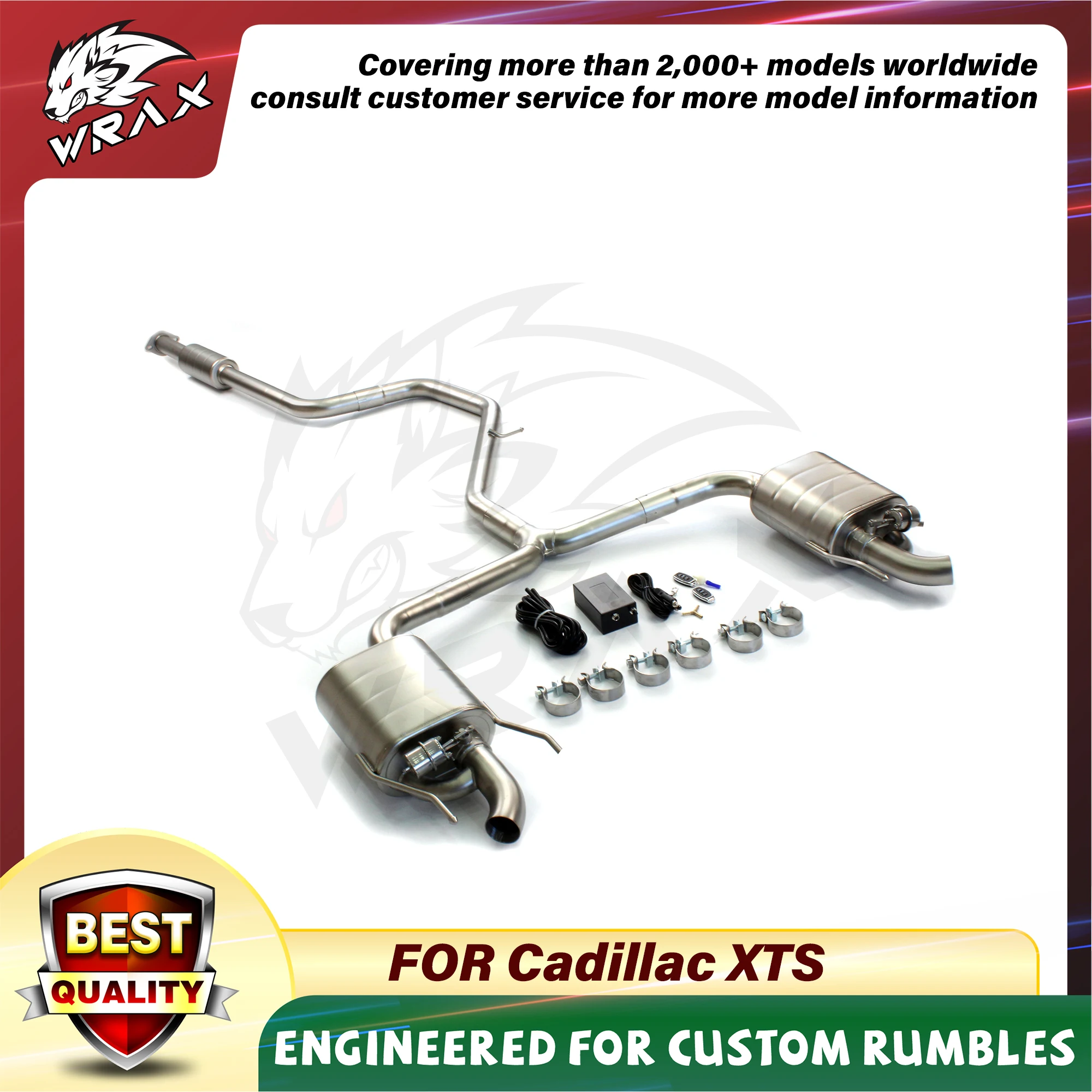 

WRAX Exhaust Manifold High Flow Downpipe for Cadillac XTS Car Accessories motor Resonant tube system muffler valve control