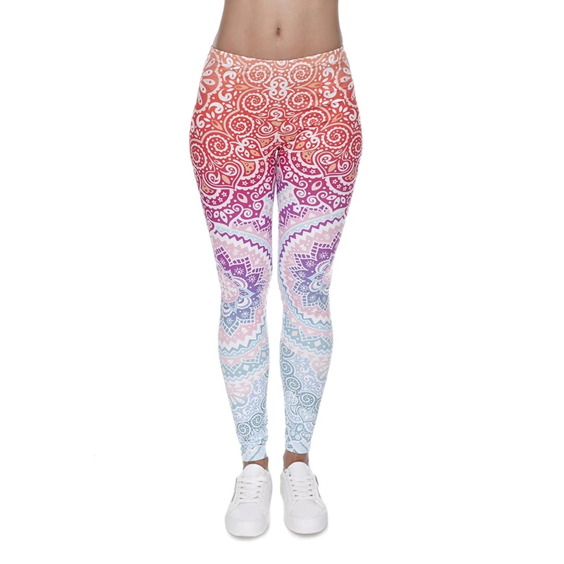 DeanFire Super Soft Stretch Leggings AZTEC ROUND OMBRE Print Fitness Legging Sexy Silm Legins High Waist Trouser Women Pants