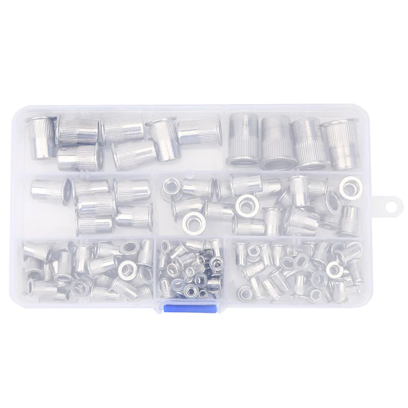 304 Stainless Steel Rivet Nut M3/M4/M5/M6/M8/M10/M12 Combination Set Flat Head Vertical Stripe Pull Cap