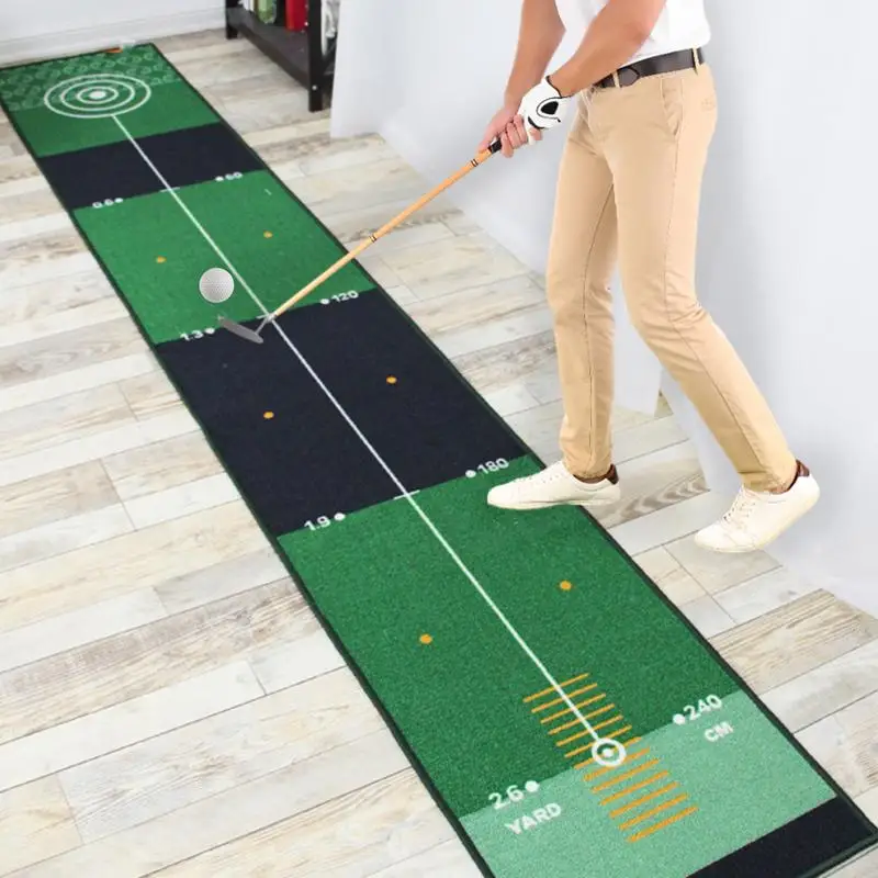 

Golf Putting Practice Mat Green Golf Training Equipment Mat Putting Mat Indoor Golf With Distance Marker For Home Gym Patio Yard