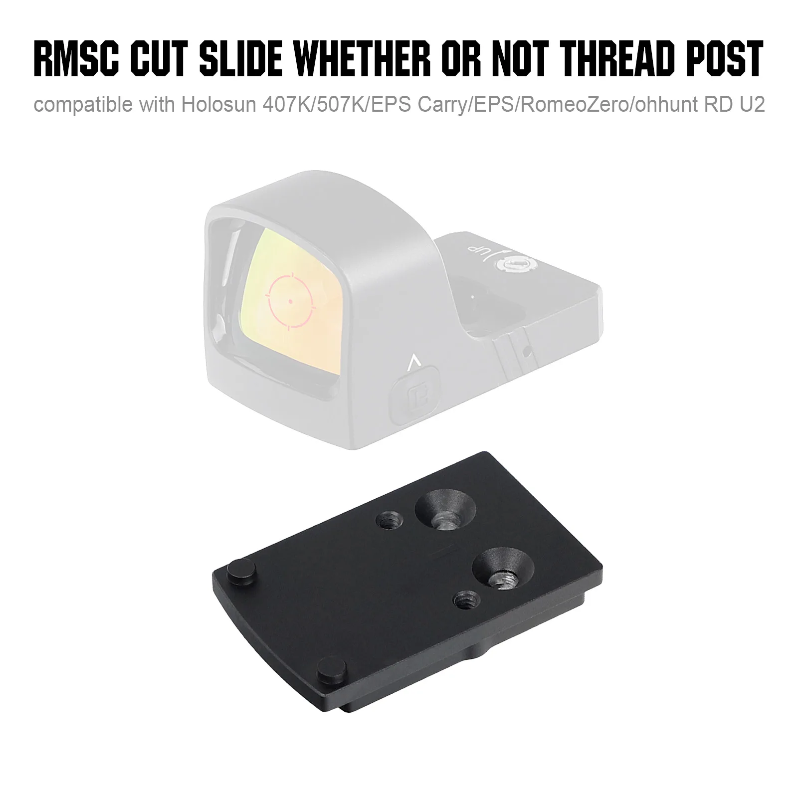 

ohhunt Совместим с RMSC на переходную пластину для RMS Cut Slide подходит для Footprint Red Dot Optic