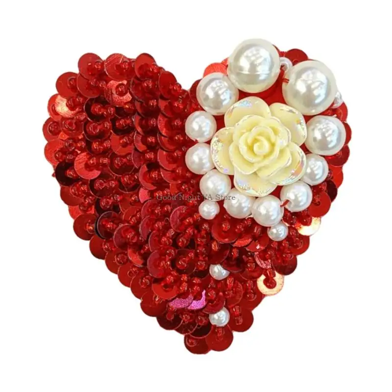 

Sequins Heart Patches Applique Diy Crafts for Jeans Hat Bag Scarf Curtain Clothes Accessories Badges Sew on