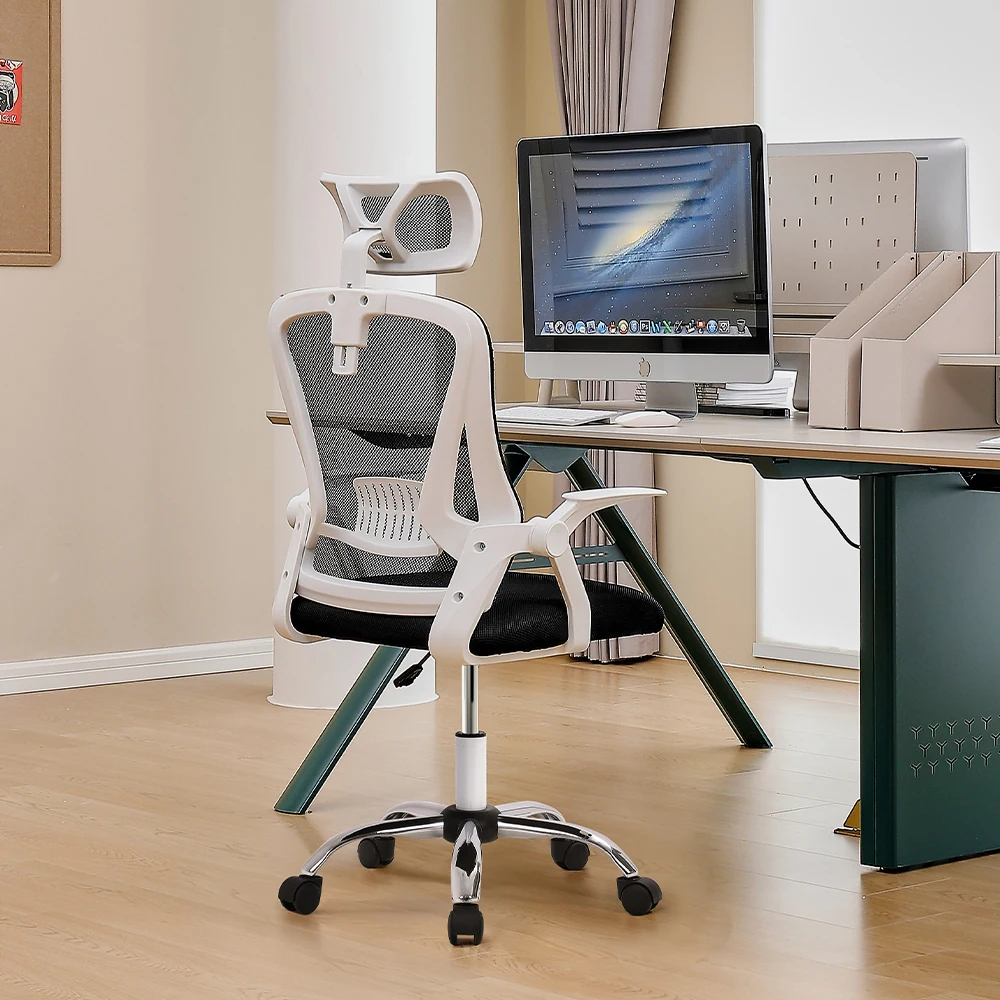Mesh Office Chair with Headrest Ergonomic Computer Desk Chair Lumbar Support Swivel Office Chair