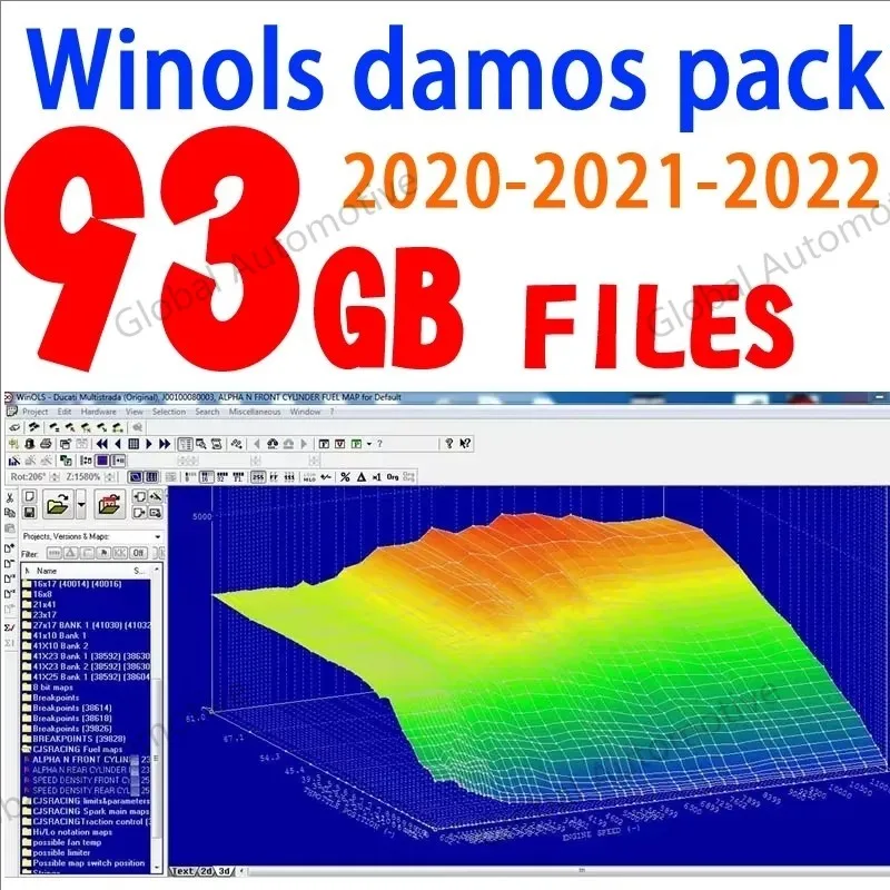 Cars tools 93GB WINOLS DAMOS Big Archive Damos Mappacks for Winols Software BIG PACK Package Chip Tuning Maps All data maps file