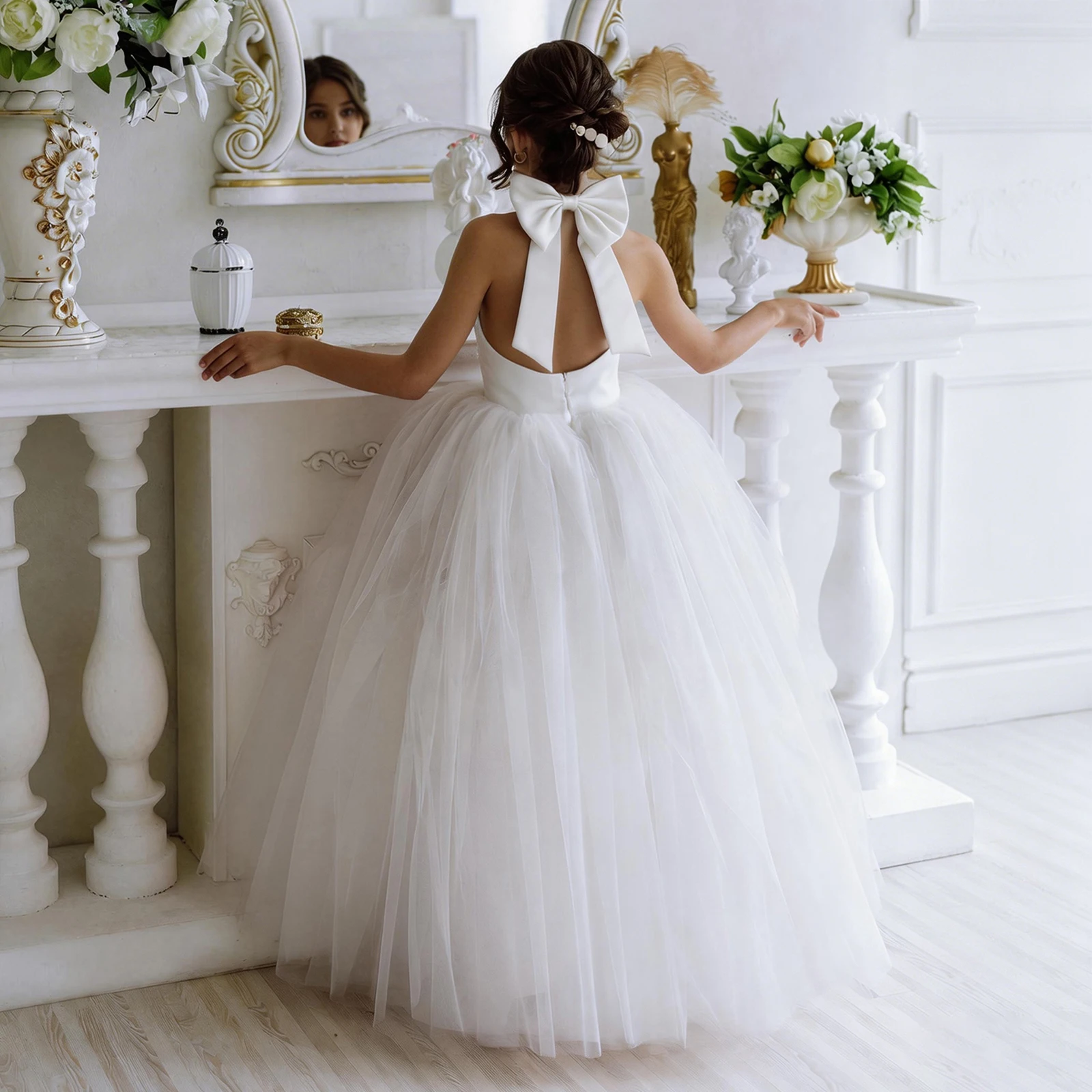 Girls' Birthday Party, Important Holidays, Long Formal Dresses Suitable for Piano Hostess, Model Runway Show, Performance Dress, Flower Girl Wedding Dress, Princess Dress