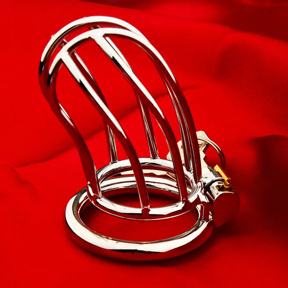 New Metal Chastity Cage Male Cock Cage Penis Ring Masturbation SM Gay Chastity Devices Adult Sex Toys For Men BDSM Belt