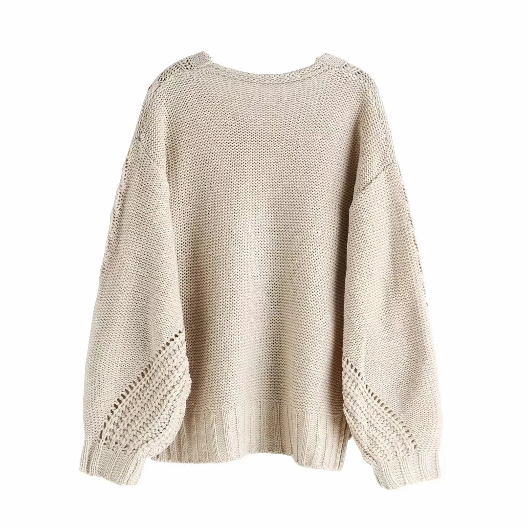 Loose V Neck Tassel Pullover Sweater Women\'s 2024 Autumn Winter Knitted Sweaters Female Jumper Vintage Knitwear