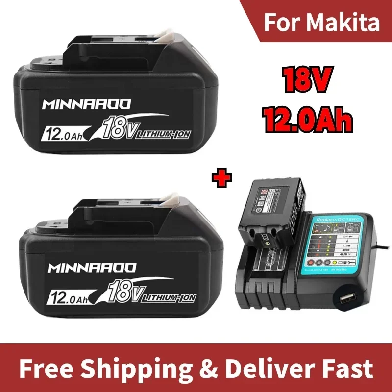 

Перезаряжаемая литиевая батарея BL1860 для Makita 18 в, сменная 12.0Ah BL1840 BL1850 для Makita 18V с BMS