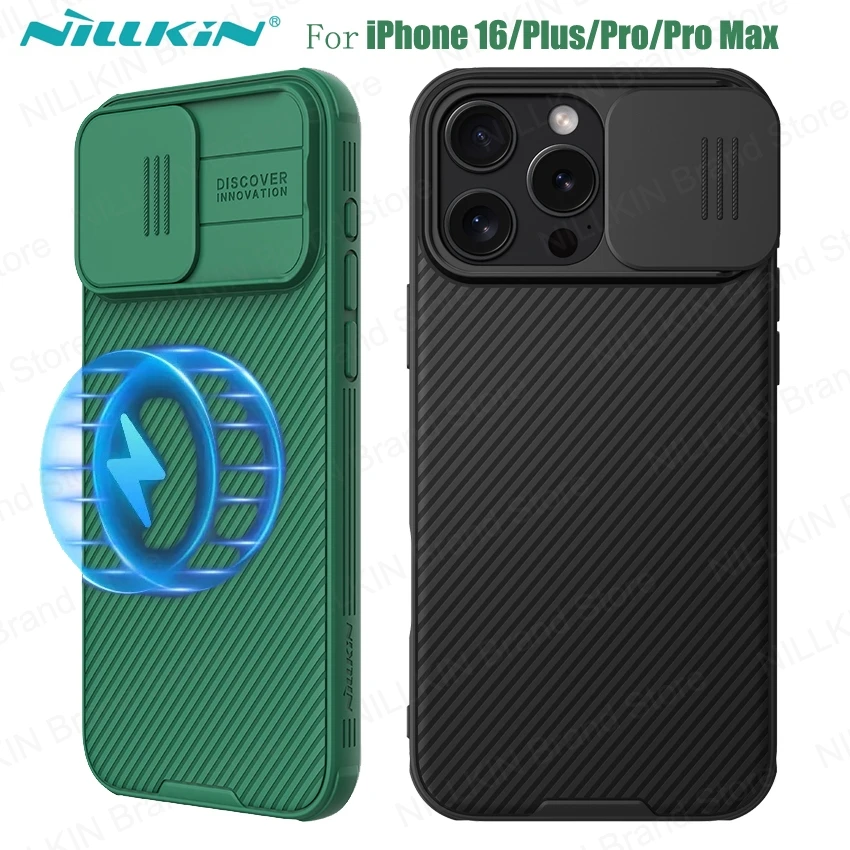 

For iPhone 16 Pro /Pro Max MagSafe Case NILLKIN CamShield Pro Magnetic Cover For iPhone 16 / 16 Plus With Shutter For Camera